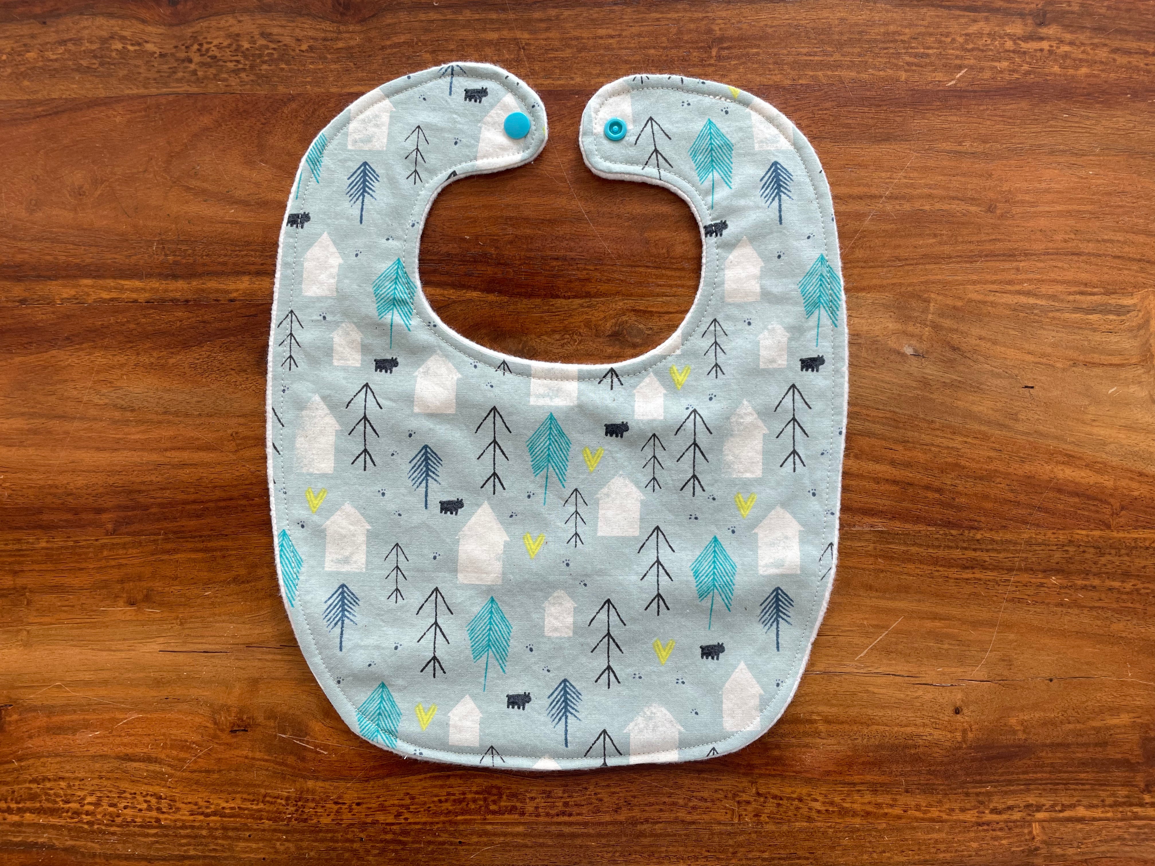 Medium Baby Bib - Blue Cozy