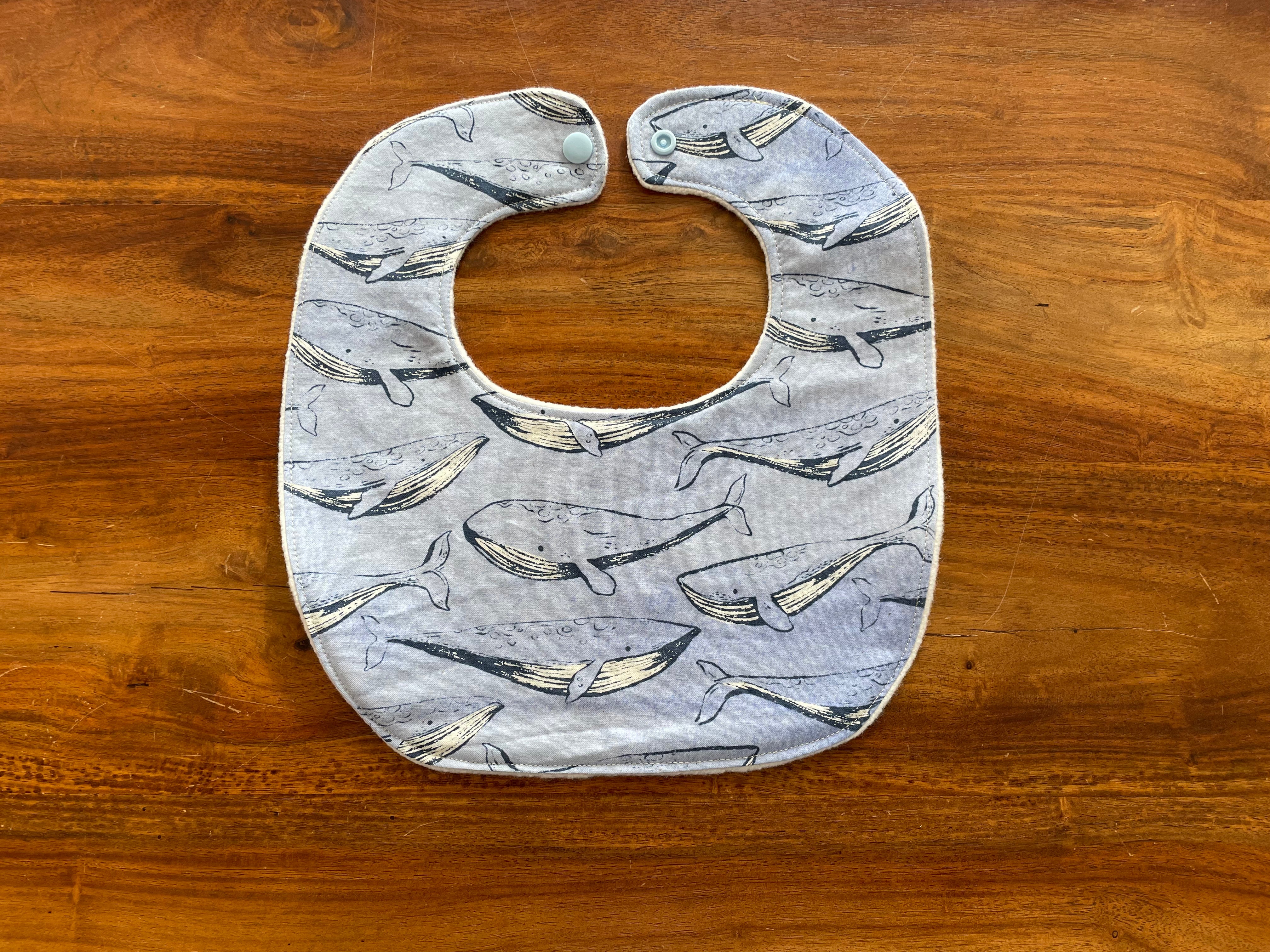 Small Baby Bib - Whales 3