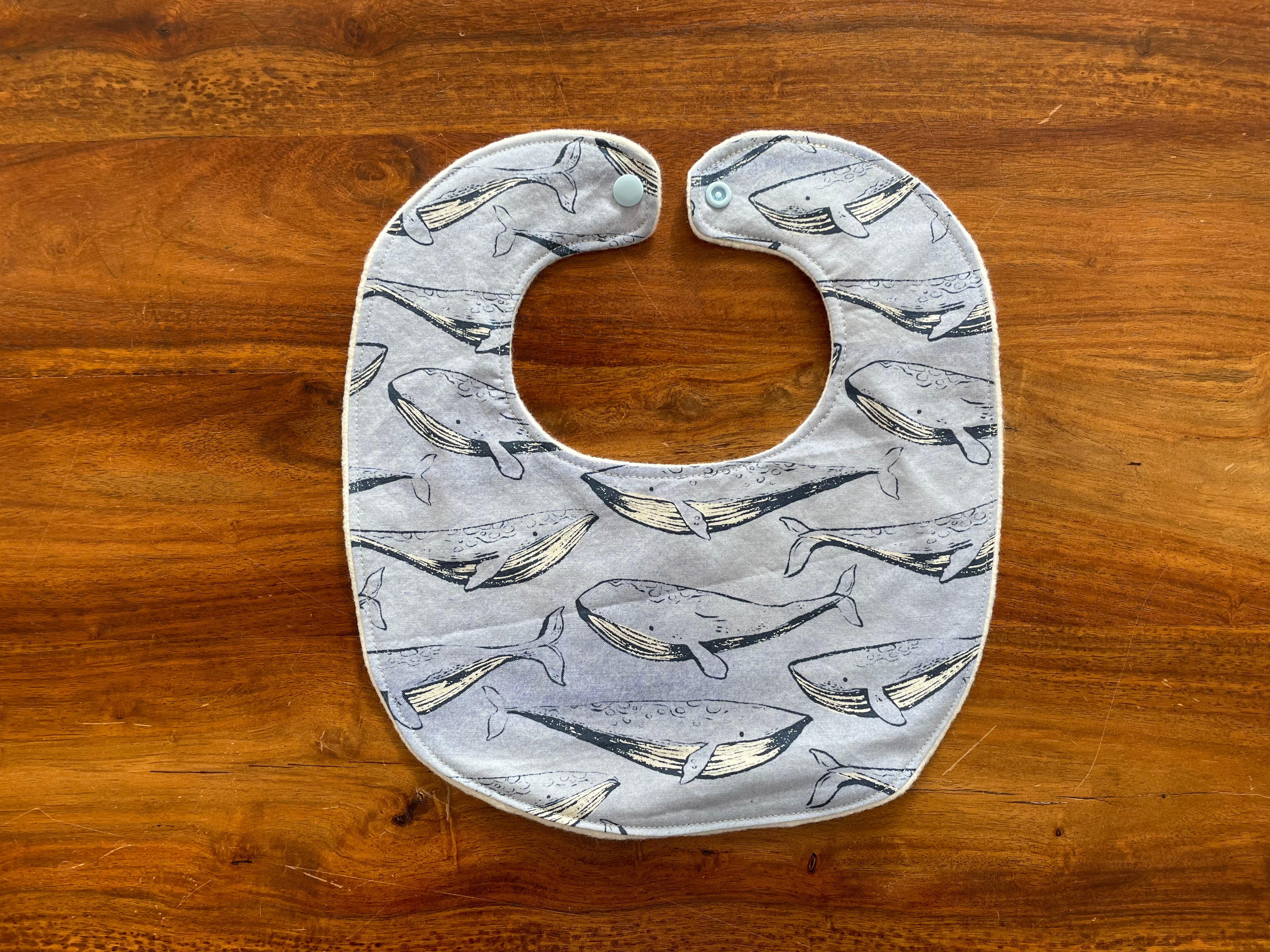 Small Baby Bib - Whales 1