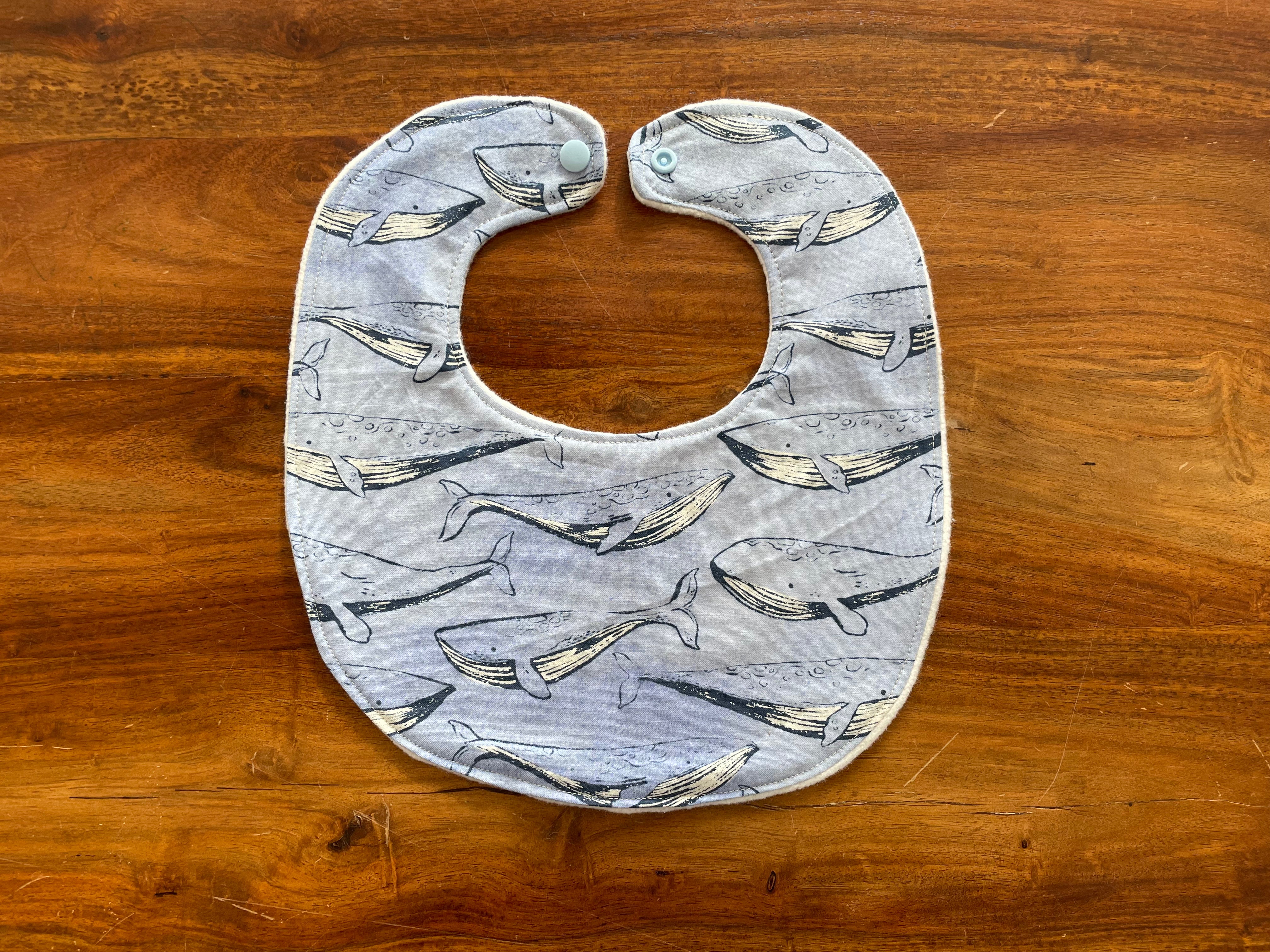 Small Baby Bib - Whales 2